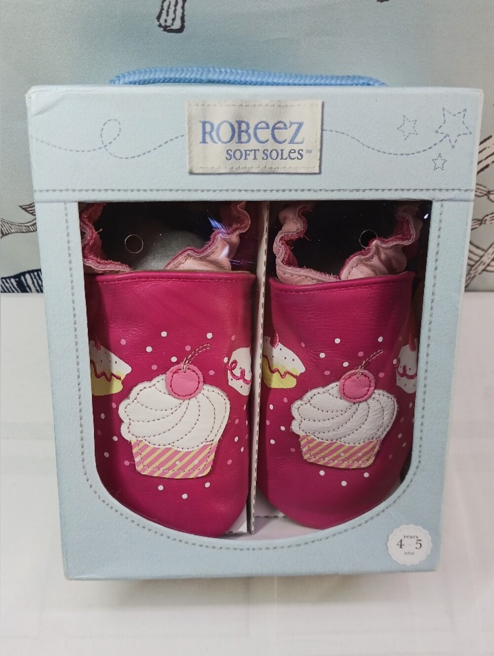 Robeez Softsoles Slip-on Shoes/ Size 4-5 Years/ Petite Cakes Fuchsia